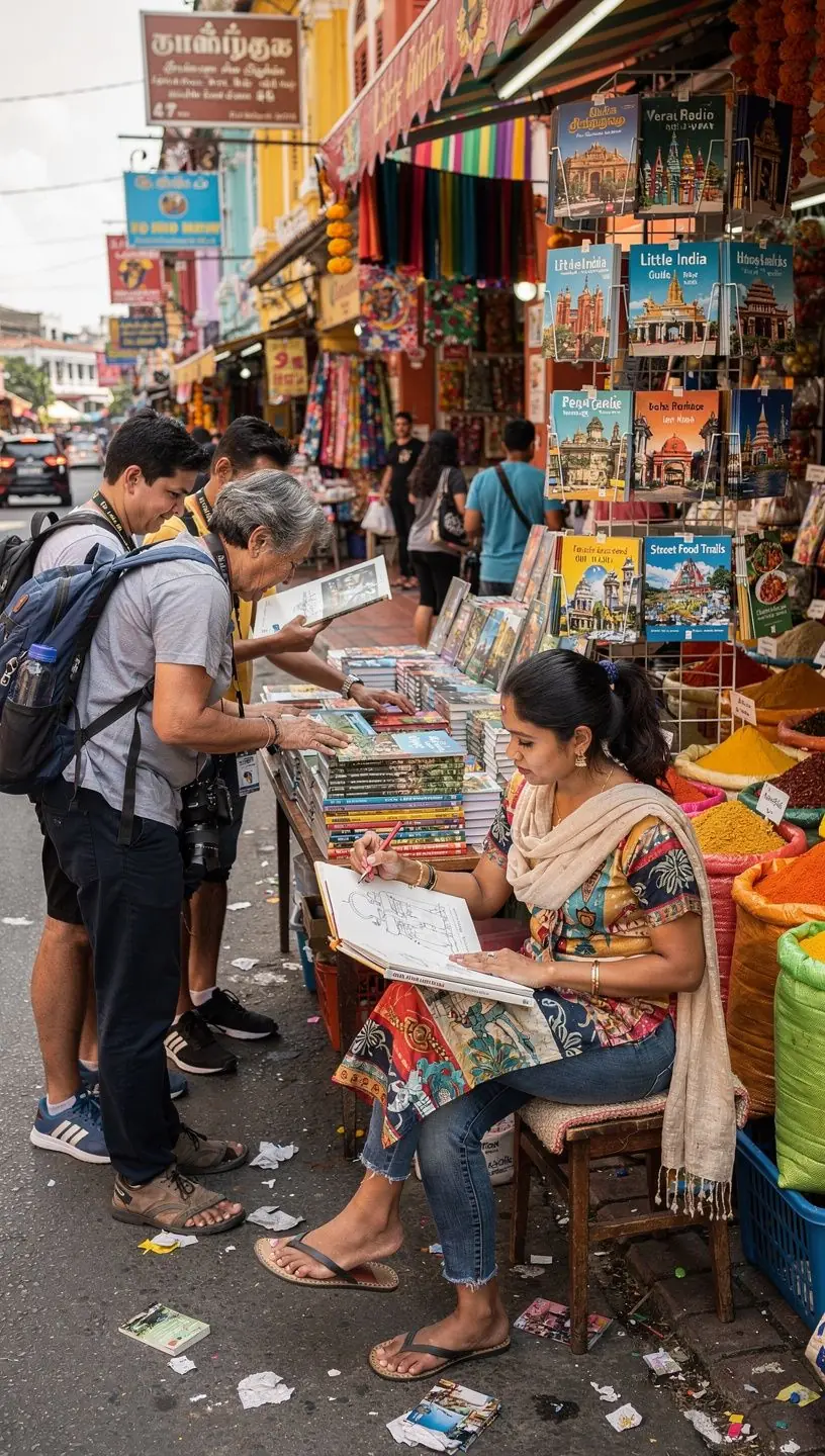 An illustrated map showcasing popular tourist attractions in Malaysia.