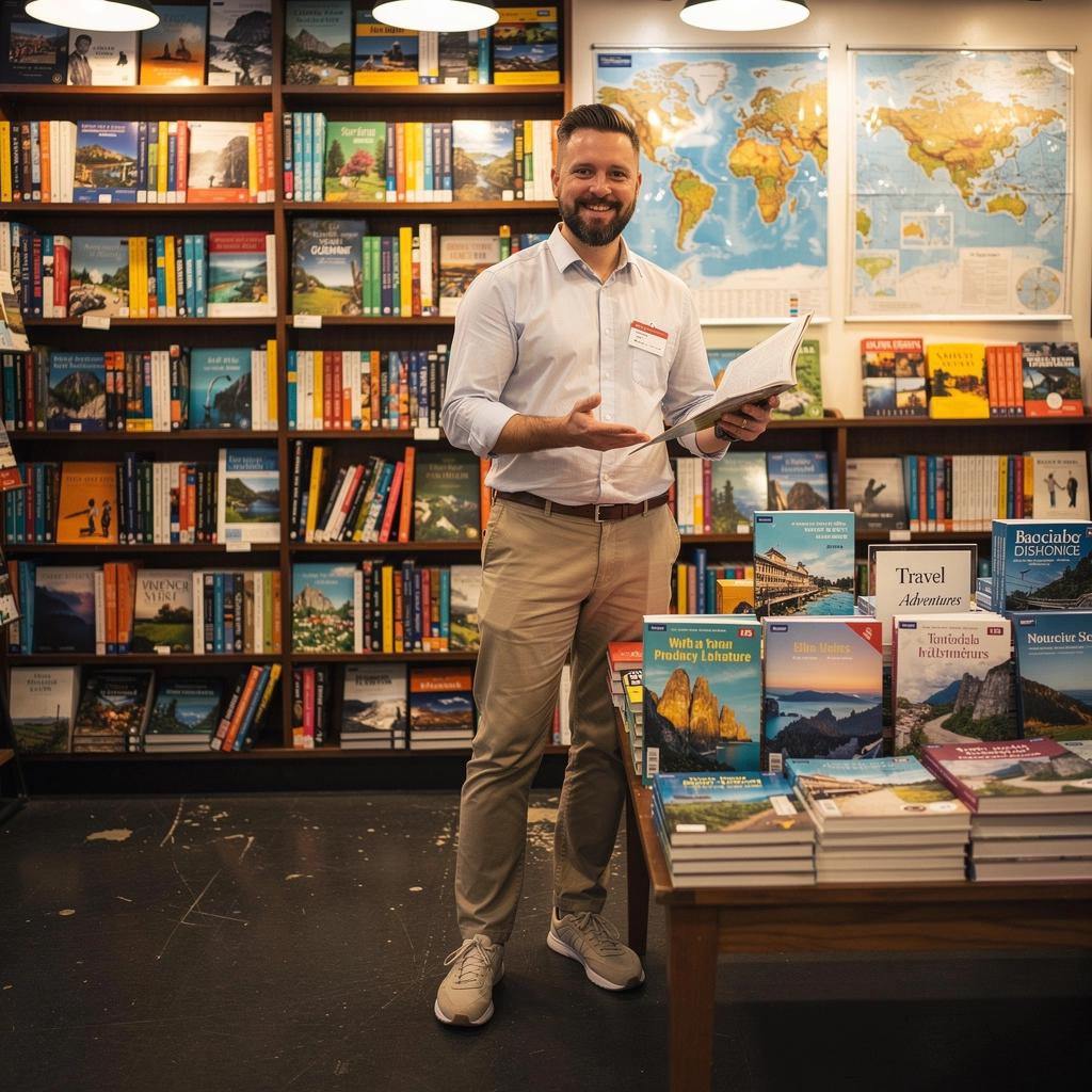 A shelf filled with various travel literature about Malaysia's diverse regions.