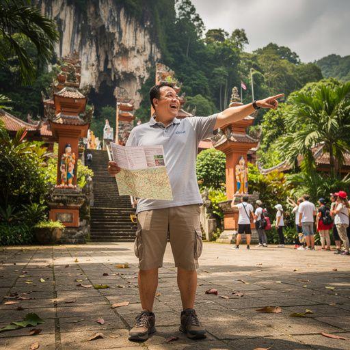 A vibrant market scene in Malaysia depicted in a travel writing book.